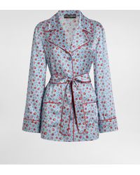 Dolce & Gabbana - Small Rose-Print Silk Vanity Shirt - Lyst