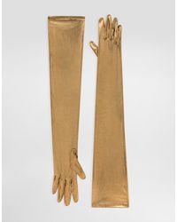 Dolce & Gabbana - Long Foiled Organzine Gloves - Lyst