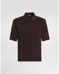 Dolce & Gabbana - Micro-Rib Cotton Polo Shirt - Lyst