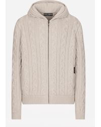 Dolce & Gabbana - Cashmere And Wool Zip-Up Hoodie With Dg Patch - Lyst