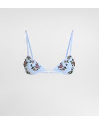 Dolce & Gabbana - Striped Poplin Bra With Embroidery - Lyst