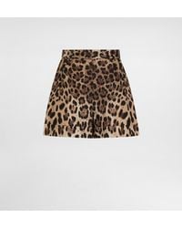 Dolce & Gabbana - Leopard-Print Poplin Shorts - Lyst