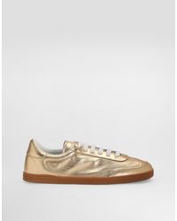 Dolce & Gabbana - Saint Tropez Foiled Leather Sneakers - Lyst