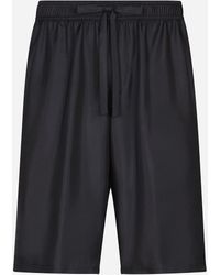 Dolce & Gabbana - Bermudas Estilo Jogger De Seda Con Bordado - Lyst