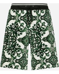 Dolce & Gabbana - マヨリカプリント シェニール ショートジョギングパンツ - Lyst