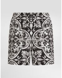 Dolce & Gabbana - Boxer Da Mare Medio Stampa Maiolica - Lyst