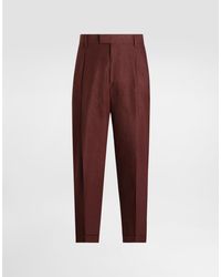 Dolce & Gabbana - Linen Fabric Pants - Lyst