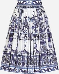 Dolce & Gabbana - Falda midi con estampado Mayólica - Lyst