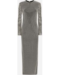 Dolce & Gabbana - Long Crystal Mesh Dress - Lyst