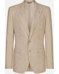 Dolce & Gabbana - Single-Breasted Linen Taormina Jacket - Lyst