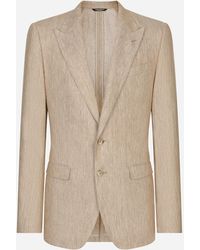 Dolce & Gabbana - Single-Breasted Linen Taormina Jacket - Lyst