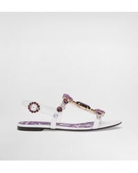 Dolce & Gabbana - Sandales En Cuir A Ornements - Lyst