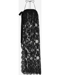 Dolce & Gabbana - Calf-Length Chantilly Lace Dress With Satin Details - Lyst