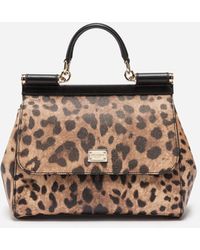 Dolce & Gabbana Medium Sicily Handbag In Dauphine Leather - Multicolour