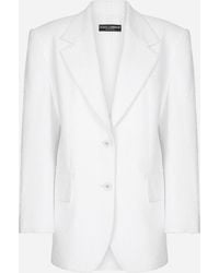 Dolce & Gabbana - Single-Breasted Cotton Raschel Tweed Jacket - Lyst