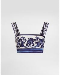 Dolce & Gabbana - Dg Exclusive Majolica- Poplin Top - Lyst