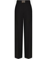 Dolce & Gabbana - Logo-Plaque Tailored Trousers - Lyst