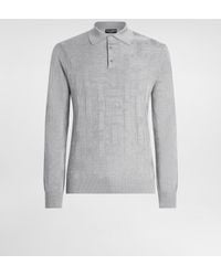 Dolce & Gabbana - Silk Polo-Shirt With Jacquard Logo - Lyst