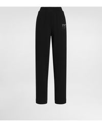 Dolce & Gabbana - Jersey Jogging Pants With Rhinestone-Detailed Dg Logo Embroidery - Lyst