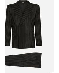 Dolce & Gabbana - ダブルブレストスーツ シチリアフィット ストレッチウール チョークストライプ - Lyst