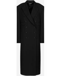 Dolce & Gabbana - ダブルウールギャバジン ロング ダブルブレスト タキシードコート - Lyst