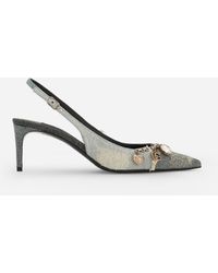 Dolce & Gabbana - Patchwork Denim Slingbacks - Lyst