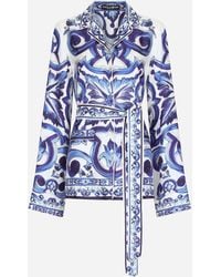 Dolce & Gabbana - Majolica-Print Twill Pajama Shirt - Lyst