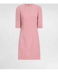 Dolce & Gabbana - Wool Crepe Midi Fit-And-Flare Dress - Lyst