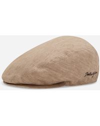 Dolce & Gabbana - Mélange-Effect Linen Flat Cap - Lyst