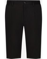 Dolce & Gabbana - Stretch Cotton Shorts With Dg Patch - Lyst