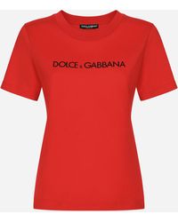 Dolce & Gabbana T-shirt with "Dolce&Gabbana" print - Rosso