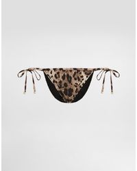 Dolce & Gabbana - Dolce & Gabbana Leopard Print Bikini Bottom - Lyst