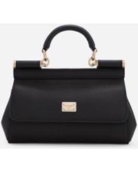Dolce & Gabbana Small Sicily Bag In Dauphine Calfskin - Black