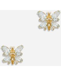 Dolce & Gabbana - Butterfly Earrings 18-Carat And Aquamarine - Lyst