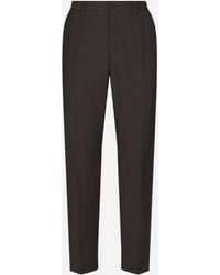 Dolce & Gabbana - Stretch Cotton Pants With Dg Patch - Lyst