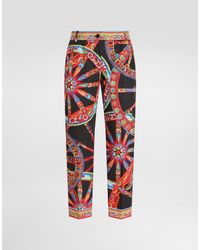 Dolce & Gabbana - Carretto-Print Poplin Trousers - Lyst