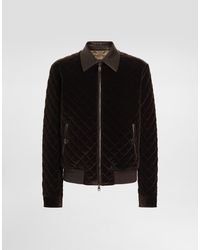 Dolce & Gabbana - Quilted Velvet Bomber Jacket - Lyst