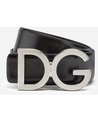 Dolce & Gabbana - Gürtel aus kalbsleder mit DG-logo - Lyst