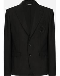 Dolce & Gabbana - Einreihige Jacke Taormina Aus Wolle Mit Dg-Patch - Lyst