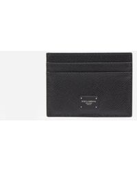 Dolce & Gabbana Tarjetero con placa del logo - Negro