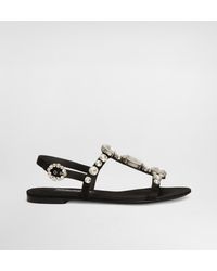 Dolce & Gabbana - Satin Sandals With Gemstone Embellishment - Lyst