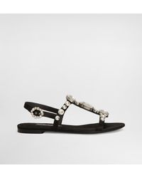 Dolce & Gabbana - Satin Sandals With Gemstone Embellishment - Lyst