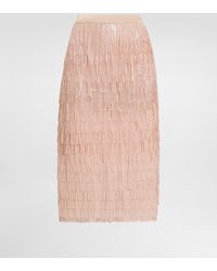 Dolce & Gabbana - Sequined Midi Skirt With Fringed Embellishment - Lyst