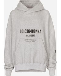 Dolce & Gabbana - Jersey Hoodie With Logo Print - Lyst