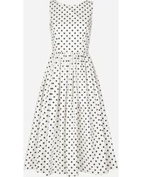 Dolce & Gabbana - ドットプリント コットン ロンゲット サーキュラードレス - Lyst