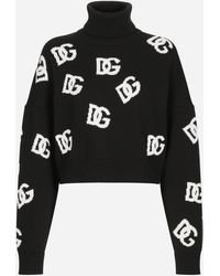 Dolce & Gabbana - Wool Logo Rollneck Sweater - Lyst