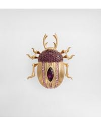 Dolce & Gabbana - Beetle-Shaped Brooch With Rhinestones - Lyst