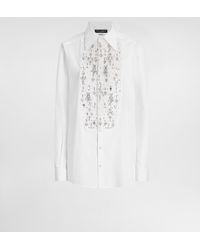 Dolce & Gabbana - Cotton Tuxedo Shirt With Rhinestone-Embroidered Shirt Front - Lyst