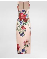 Dolce & Gabbana - Printed Satin Dress - Lyst