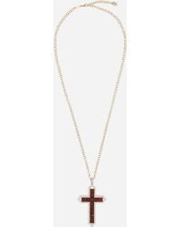 Dolce & Gabbana - トラディション ペンダント 18Kイエローゴールド&ホワイトゴールド ロードライトガーネット&ダイアモンド - Lyst